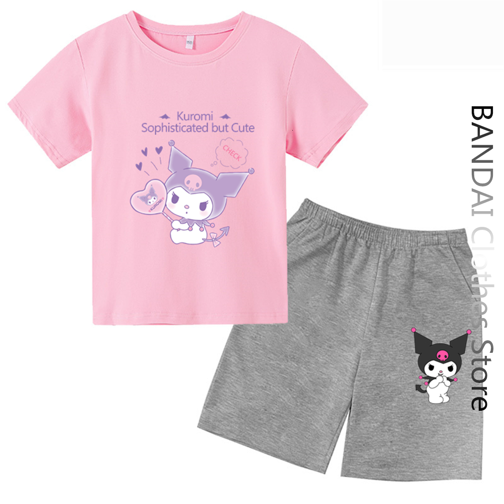 

T-shirts Kuromi Tshirt Kids Cool T-shirt boys kid clothes girls Short Sleeve Summer Tops Tees anime Fashion narutoes t shirt 230626, Picture color