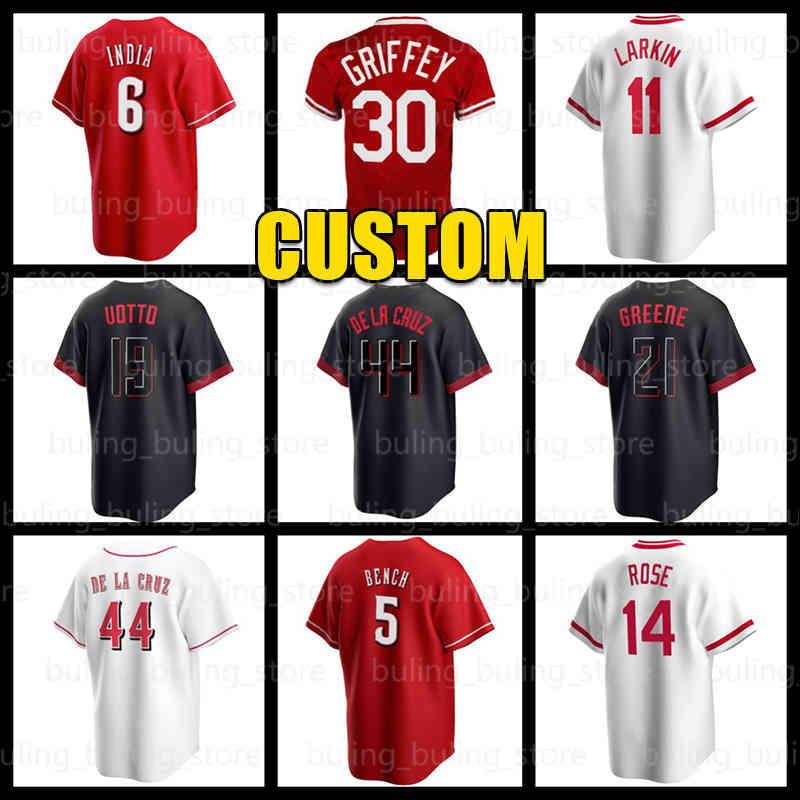 

44 Elly De La Cruz Jersey Joey Votto 14 Pete Rose Baseball 4 Wil Myers Barry Larkin Cincinnatis Jonathan India Johnny Bench Hunter Greene Reds Kevin Newman Jose Barrero, Men retro jersey(h r)