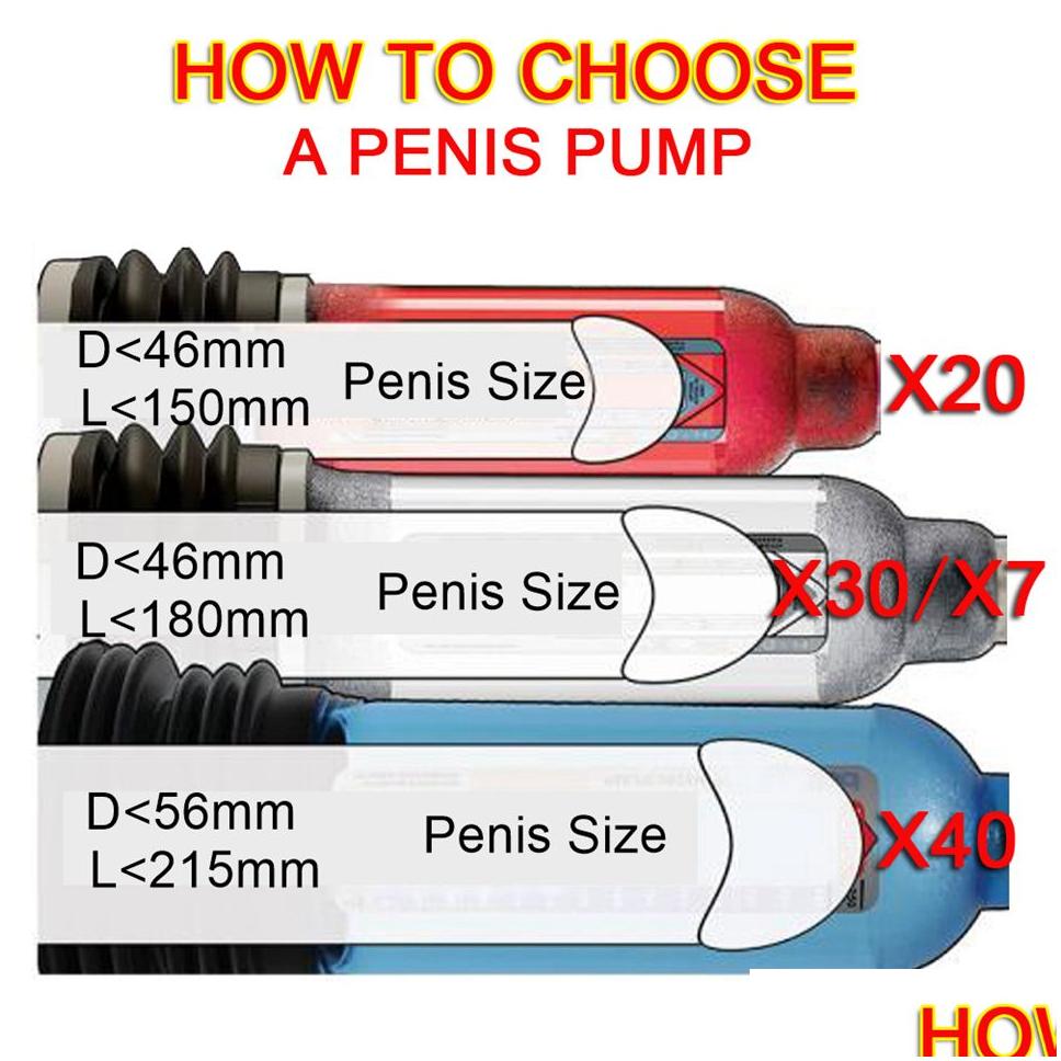 x20 x30 x40 penis pump penis enlargement cock enlarge water penis extender vacuum pump for men dick erection toy for gay men