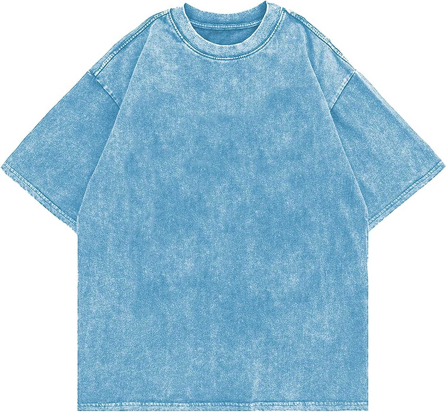 

{stussys}Men's Eden Aelfric Cotton Wash Solid Color T-shirt Large Unisex Short Sleeve Street Dress Rap Hip Hop Basic T-shirt Top 1D 2W, 20- pink