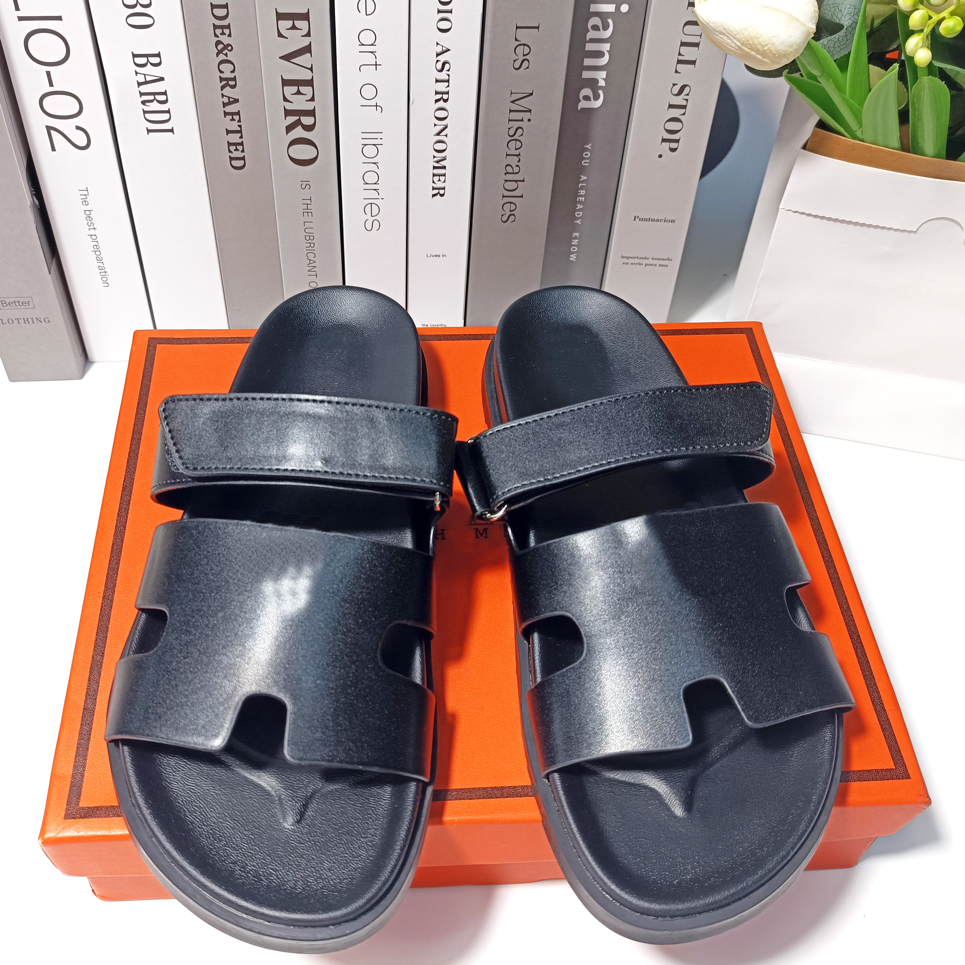 

Classic Sandals Leather Slippers Designer Slides Women Flat Slide Flip Flops Crocodile Skin Sandal Womens Shoes Fashion Slipper size 35-42, #10