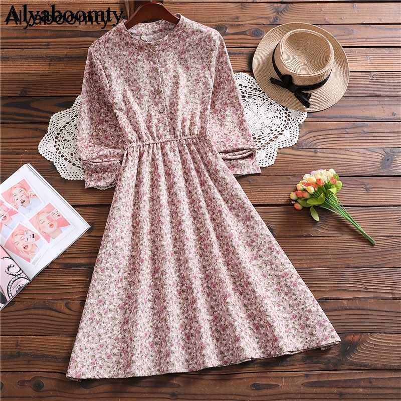 

Mori Girl Spring Autumn Women Corduroy Dress 29 Patterns Casual Elastic-Waisted Vintage Vestidos Long Sleeve Korean Sweet 210611, Pattern 16