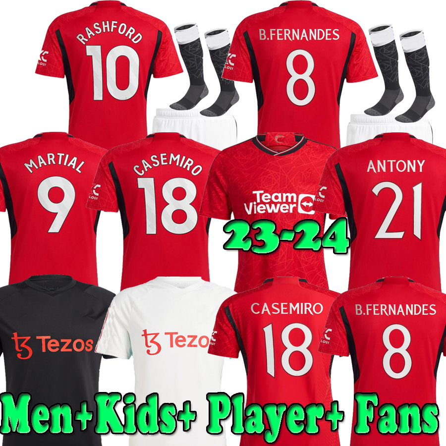 

23 24 ANTONY CASEMIRO MARTINEZ ERIKSEN soccer jerseys RASHFORD 2023 2024 SANCHO B. FERNANDES FRED MancHEstErS MANS UTDS football shirt kit set Uniforms kits, Kids 23 24 home