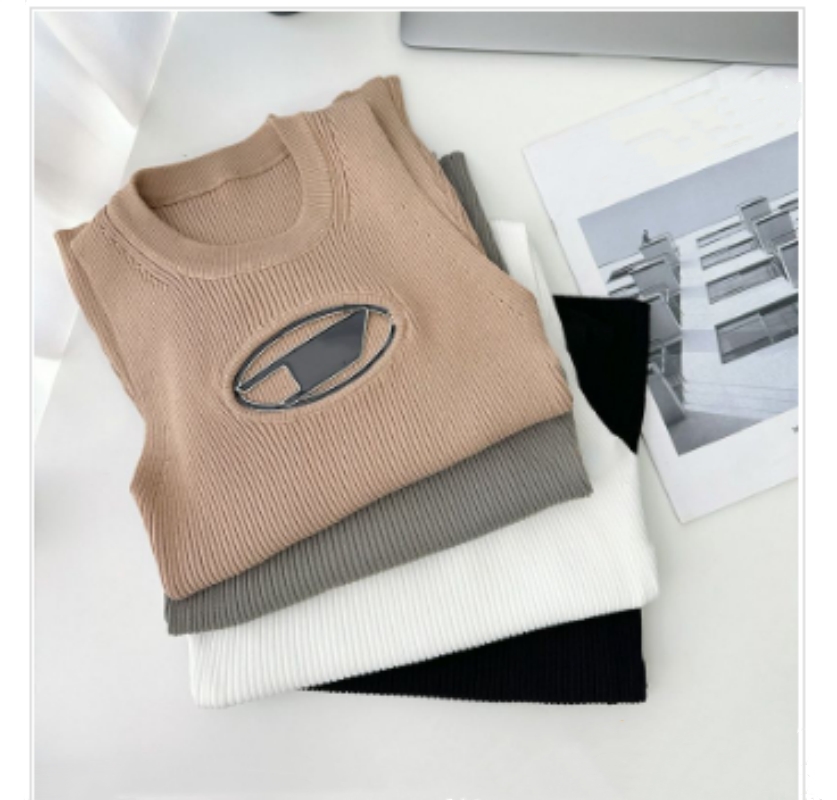 

designer vest yoga suit Cropped top knit Tank designer D' T-shirt hollow out Tee womens knits women tops sexy sleeveless yoga summer tees vests, Black