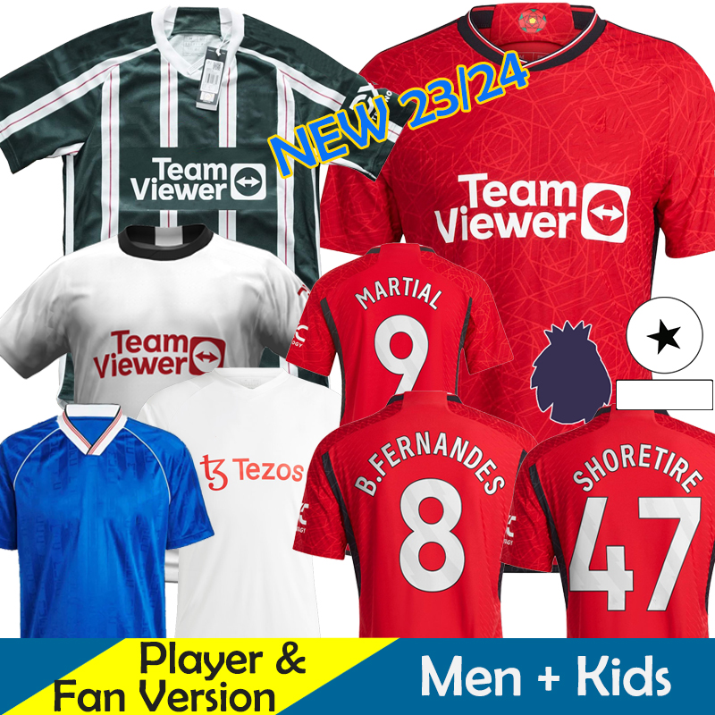 

ManCHestERs Mans UtDs 23 24 Soccer Jerseys Kids Kit Retro RASHFORD SANCHO Maillot de Foot Football Shirt FA CuP Final Player Version 2023 2024 Remake Training Uniform, 23-24 3rd