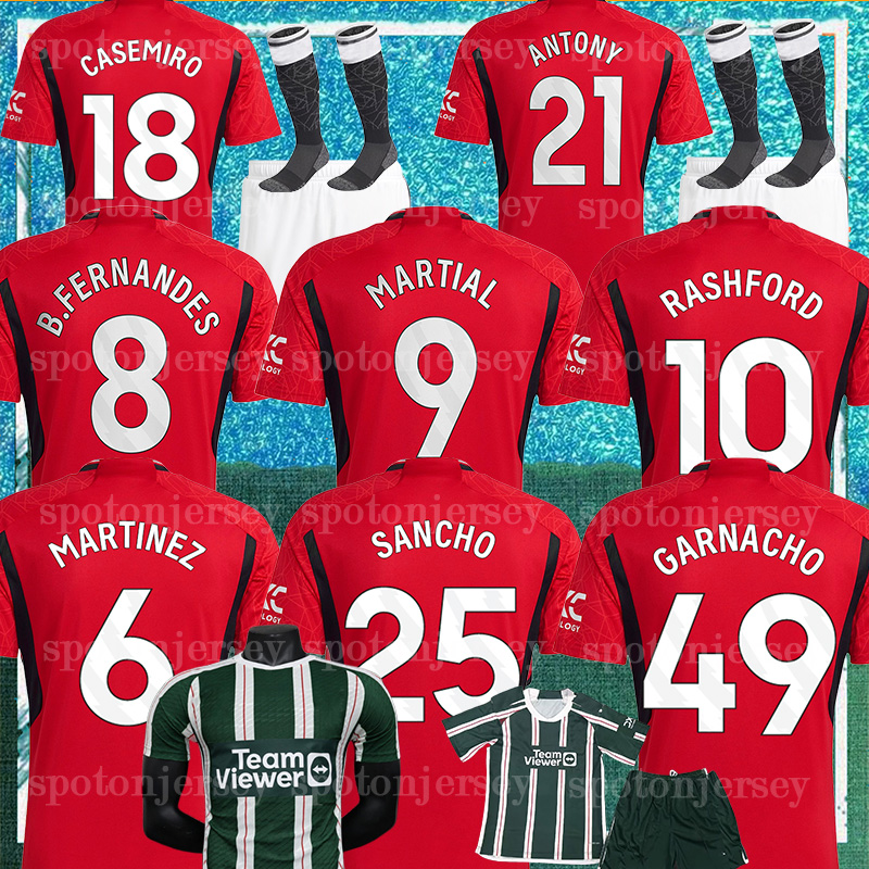 

23 24 MANCHESTERS RASHFORD UNITED long sleeve MARTINEZ SANCHO soccer jerseyS GARNACHO ANTONY 2023 2024 B. FERNANDES WEGHORST MAN UTDS football shirt kit Uniforms, Away kids socks