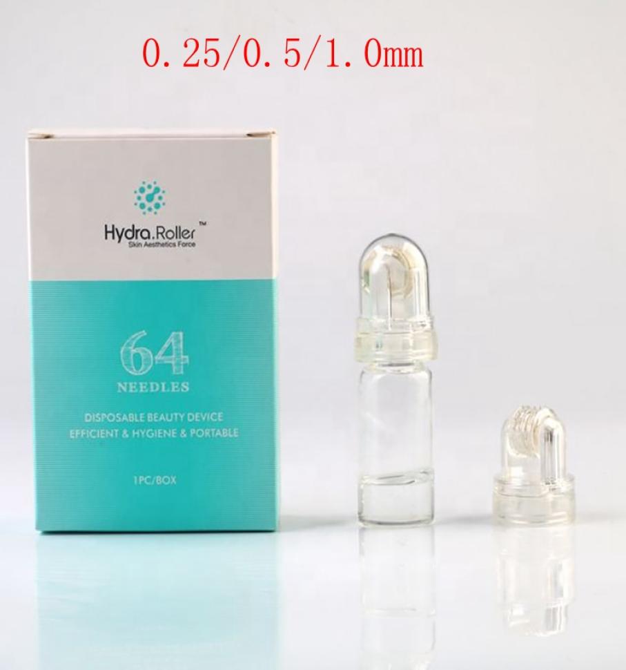 

Hydra Needle Micro Derma Roller 64 Pin Titanium Microneedle with gel tube Serum Injection Reusable Skin Care Anti Aging6224653