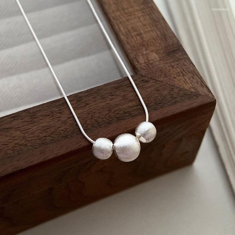 

Chains Minimalist Brushed Round Ball Necklace For Women Girl Classic Elegant Fashion Jewelry Ladies Gift Party Collier Femme DZ414
