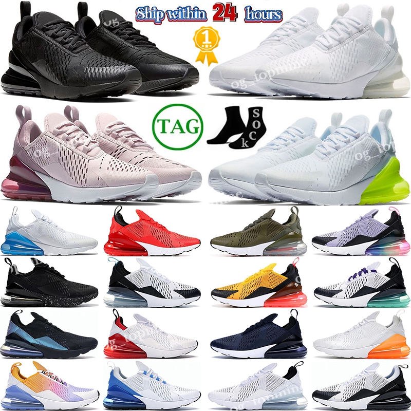 

Sports 270 270s Running Shoes Triple Black White University Red Barely Rose Platinum Volt 27c Men Women Tennis Trainers Sneakers, With logo[barely roese]