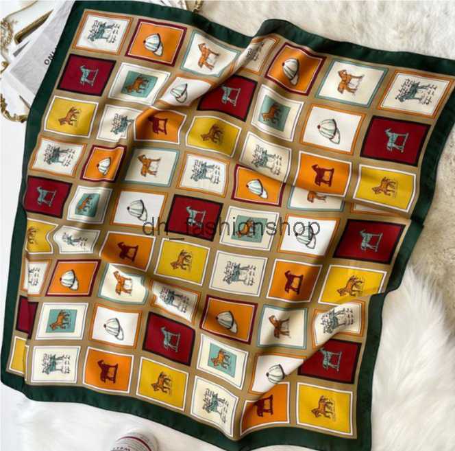 

Designer Letters Print Flower imitate Silk Scarf Headband for Women Fashion Long Handle Bag Scarves Paris Shoulder Tote Luggage Ribbon Head Wraps 70x70CM