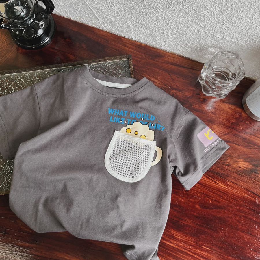 

Boys' T-shirt Summer New Children's Bottom Shirt Round Neck Short Sleeve Loose Fit Japanese Style Casual Wear Youth Baby 2 to 14 Year Old High Quality T-shirt Wholesale, Sky blue