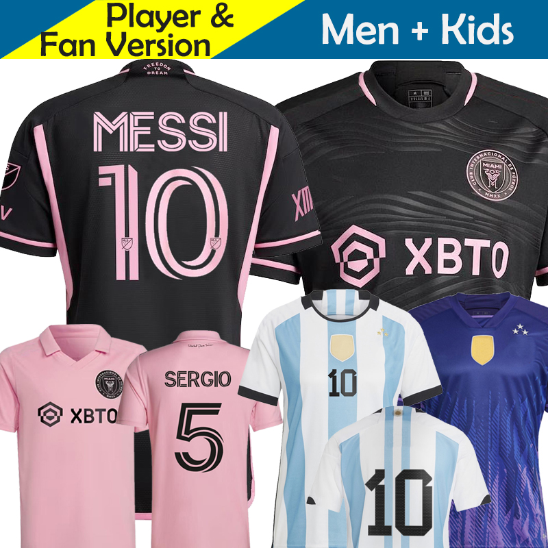 

2023 2024 MesSIS InTErS MiaMi Soccer Jerseys ArgENtiNA 3 Star Kids Kit Football Shirt Camisetas Futbol 23/24 MLS Fans Player Pink Black Version DI MARIA ROMERO DE PAUL, 23-24 away