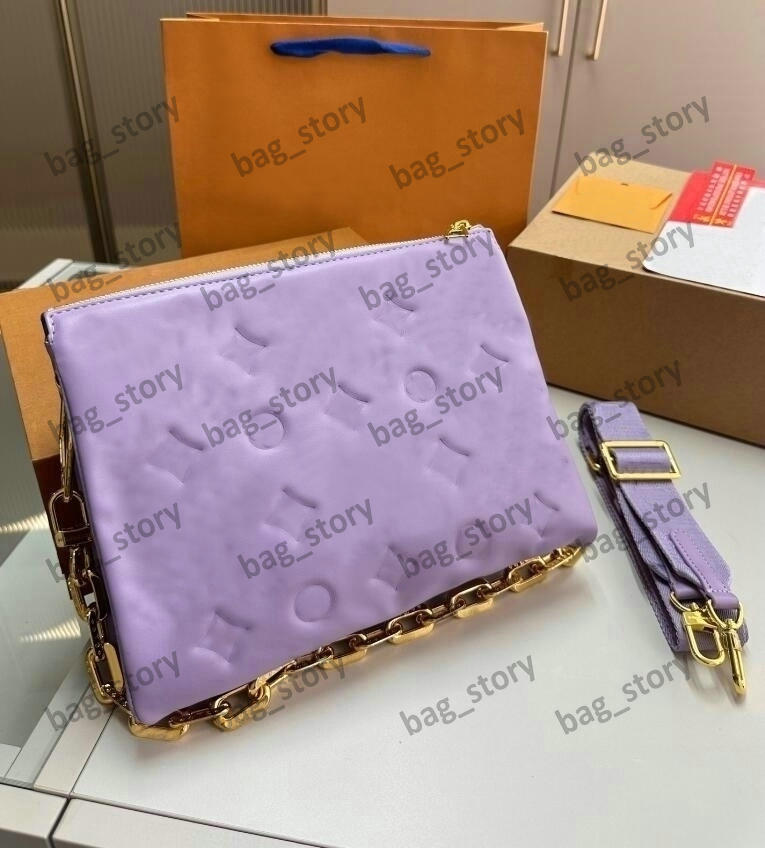 

Coussin PM Womens Puffy Leather Handbag Designer Chain Crossbody Multicolor Floral Pattern Shoulder Bag Embossed Monograms Pillow Bag Luxurys Clutch, Gold tassel