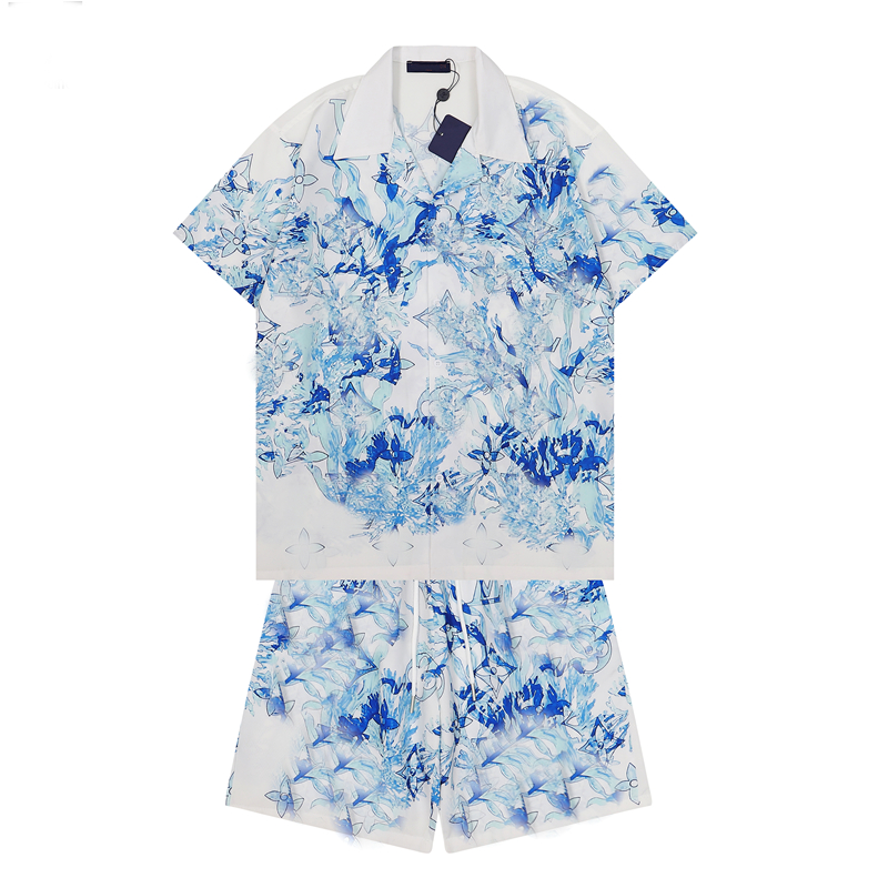 

Luxury Designer Shirts Mens print bowling Hawaii Floral Casual Shirts Men Slim Fit Short Sleeve Dress Shirt