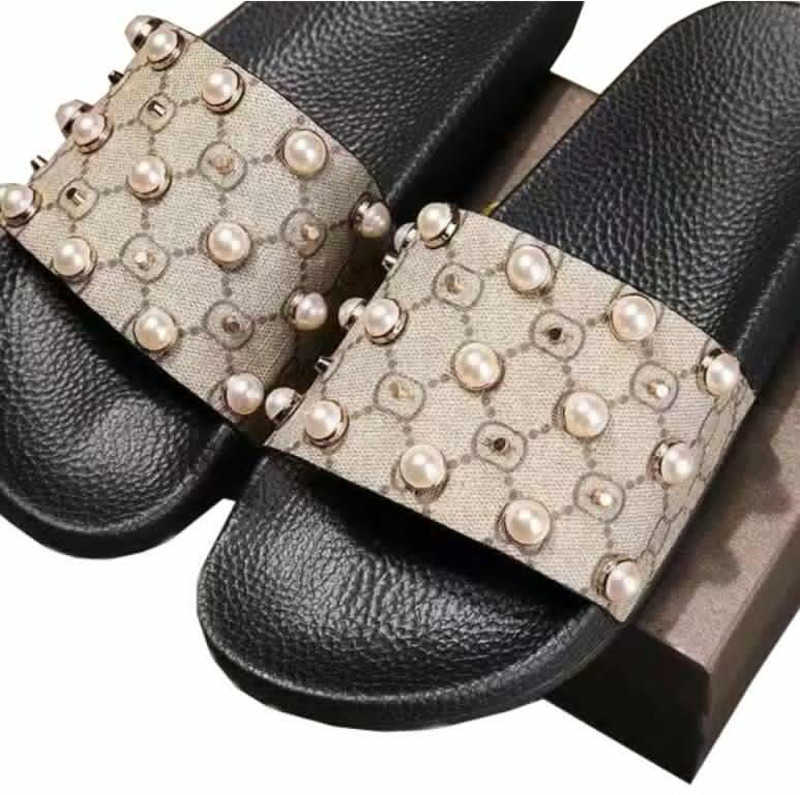 

Foam Runner Designer Slippers Fashion Beach Mens And Womens Same Style Couples One-line Slippers Luxury Rubber Soft Non-slip G Letter Style, 08