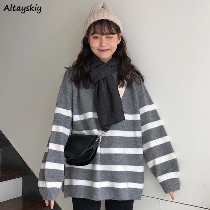 

Women' Sweaters Simple Sweater Pullovers Women Chic Leisure Stylish All-match Students Harajuku Ulzzang Daily Loose Streetwear Spring, Gray
