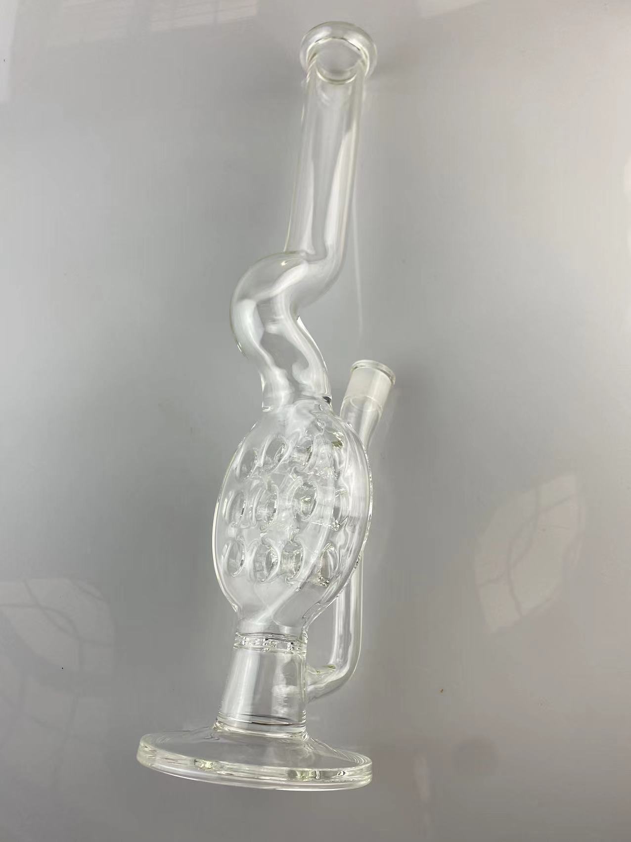 

swiss perc clear bent neck bong Smoking Pipes 16inch 18mm custom new design add a clear horn bowl as a gift