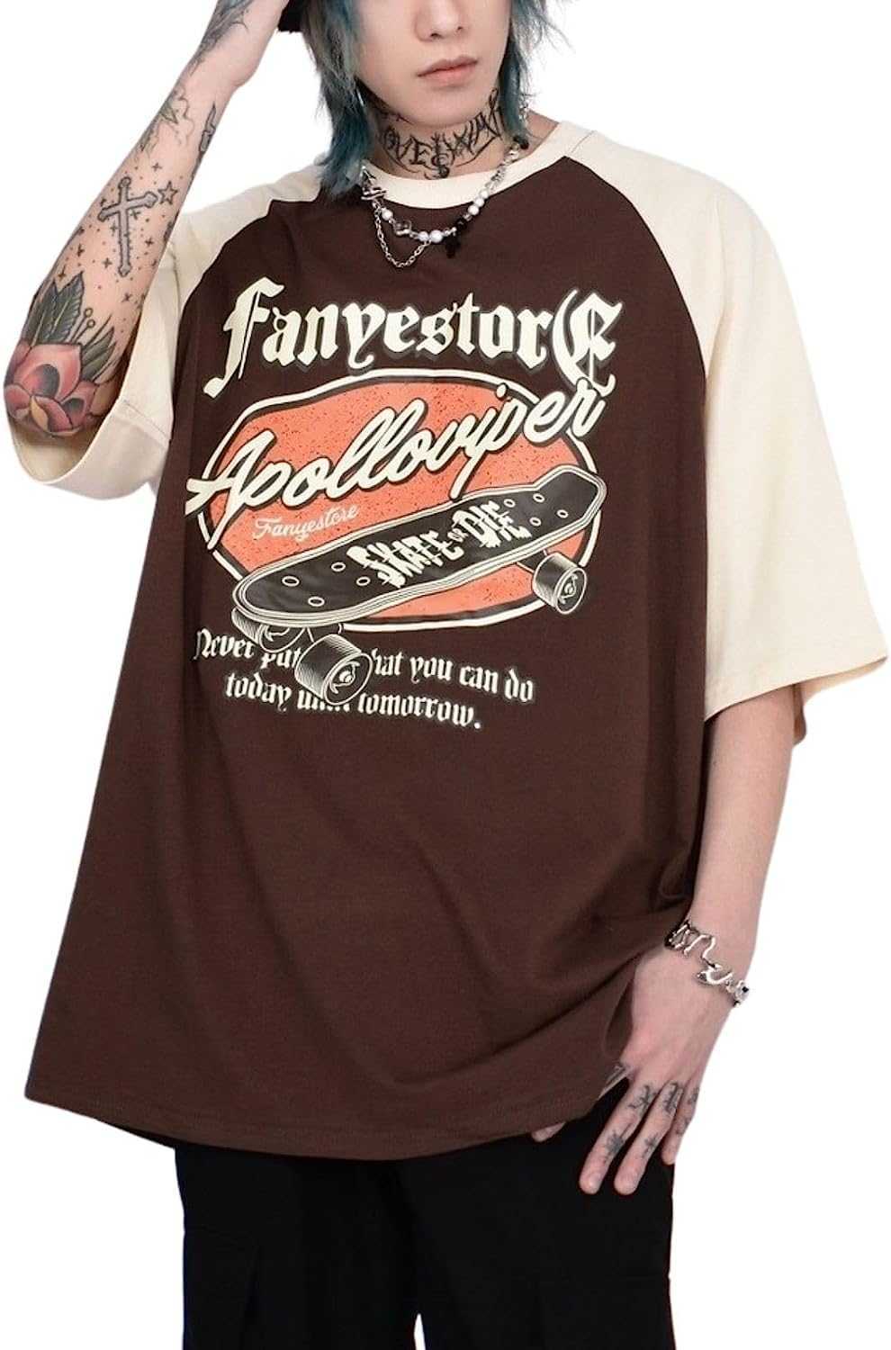 

{stussys}Graphic Eden Aelfric T-shirt Y2k Cartoon Printed Women's Extra Large T-shirt Vintage T-shirt Men's Unisex Aesthetic Street Shirt1K 22, 28 black