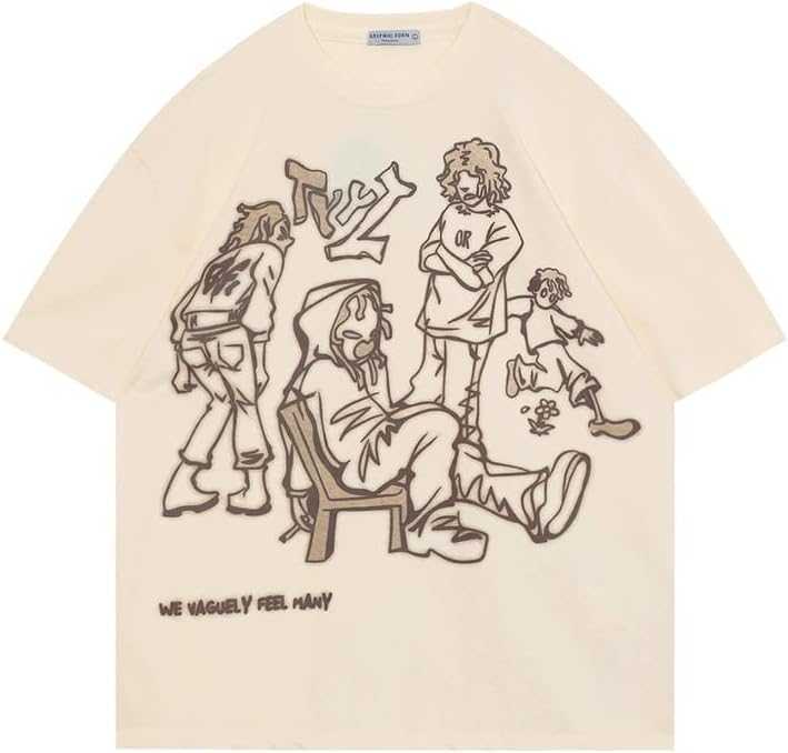 

{stussys}Aelfric Men's Eden 90s Retro Oversized Shirt Summer Unisex Fashion Print Casual T-shirt Street Apparel Harajuku Top T-shirtG3 2K, 51 blue