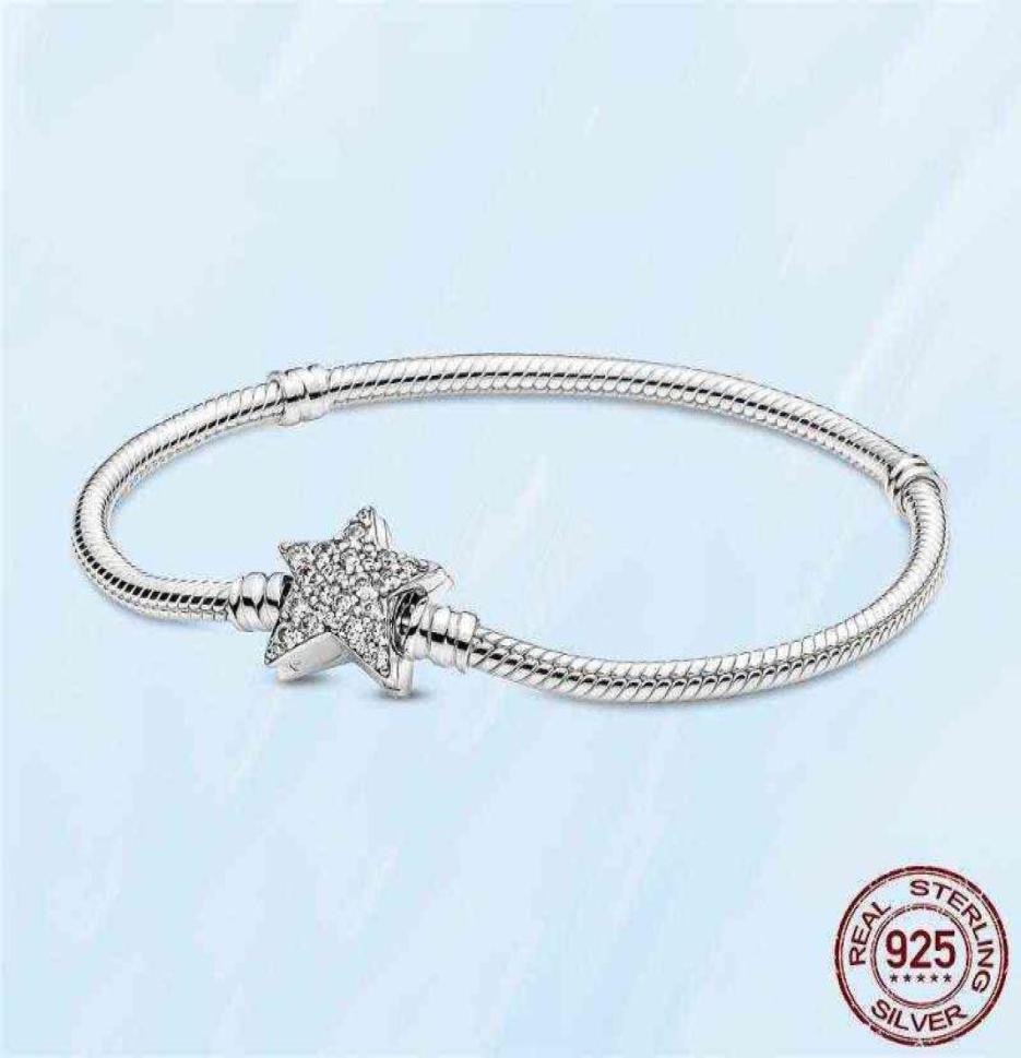 

925 Sterling Silver Moments Asymmetric Star Link Bone Chain Bracelet for Women Fit Original Charm Beads Jewelry6868333