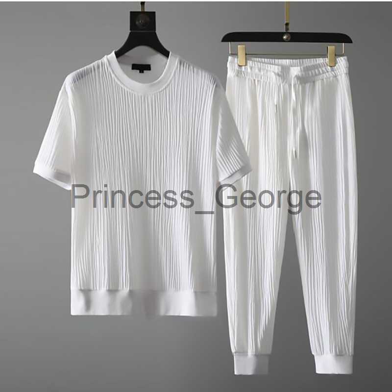 

Men's Tracksuits 2023 Summer Men's Two Piece Set Casual TShirt and Shorts Set Mens Sports Suit Fashion Short Sleeve Tracksuit size M4XL x0627, Black