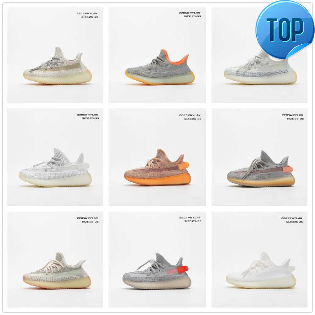 

2023 High Quality kids shoes baby V2 black zebra white sneaker designer trainers 35 kid youth toddler infants children boy toddlers yezzies yeezies 350 Wolf 35, 27