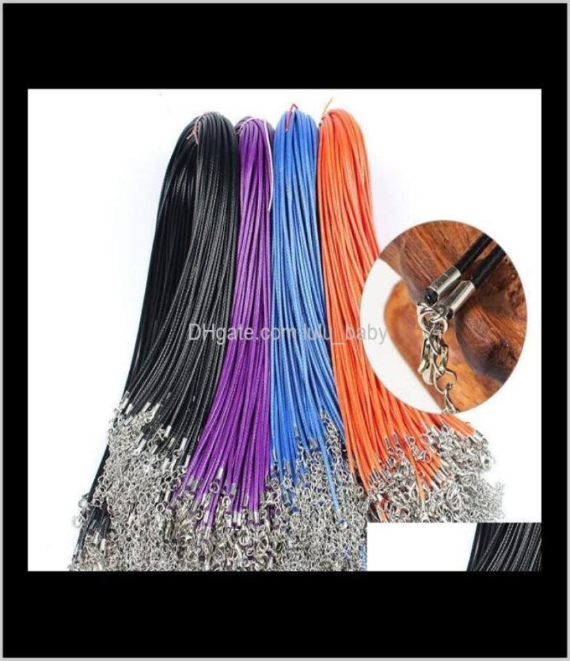 

Wax Leather Necklace Diameter 15Mm Length 45Cm Cord String Rope Wire Extender Chain With Lobster Clasp Diy Fashion Jewelry 16372003