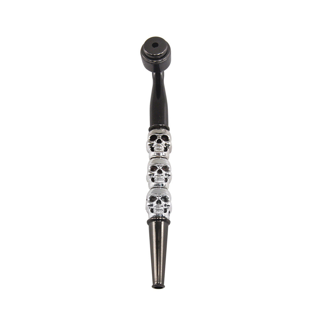 tobacco pipes Metal pipe detachable with three skull colored smoke set with cap can be carried for cleaning bong smoke accessory-image-879812206