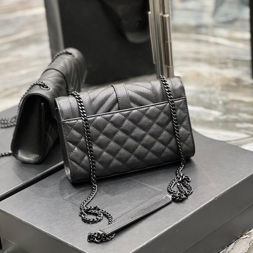 

High quality Genuine leather woman bag handbag purse original box ladies clutch wallet card holder fashion designer, 1754 black-gold