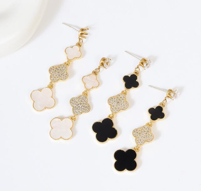 

Designers Clover Stud Earrings Copper Dangle Chandelier Mother-of-Pearl Silver 18K Gold Plated Agate for Women&Girls Valentine's Mother's Day Wedding Jewelry