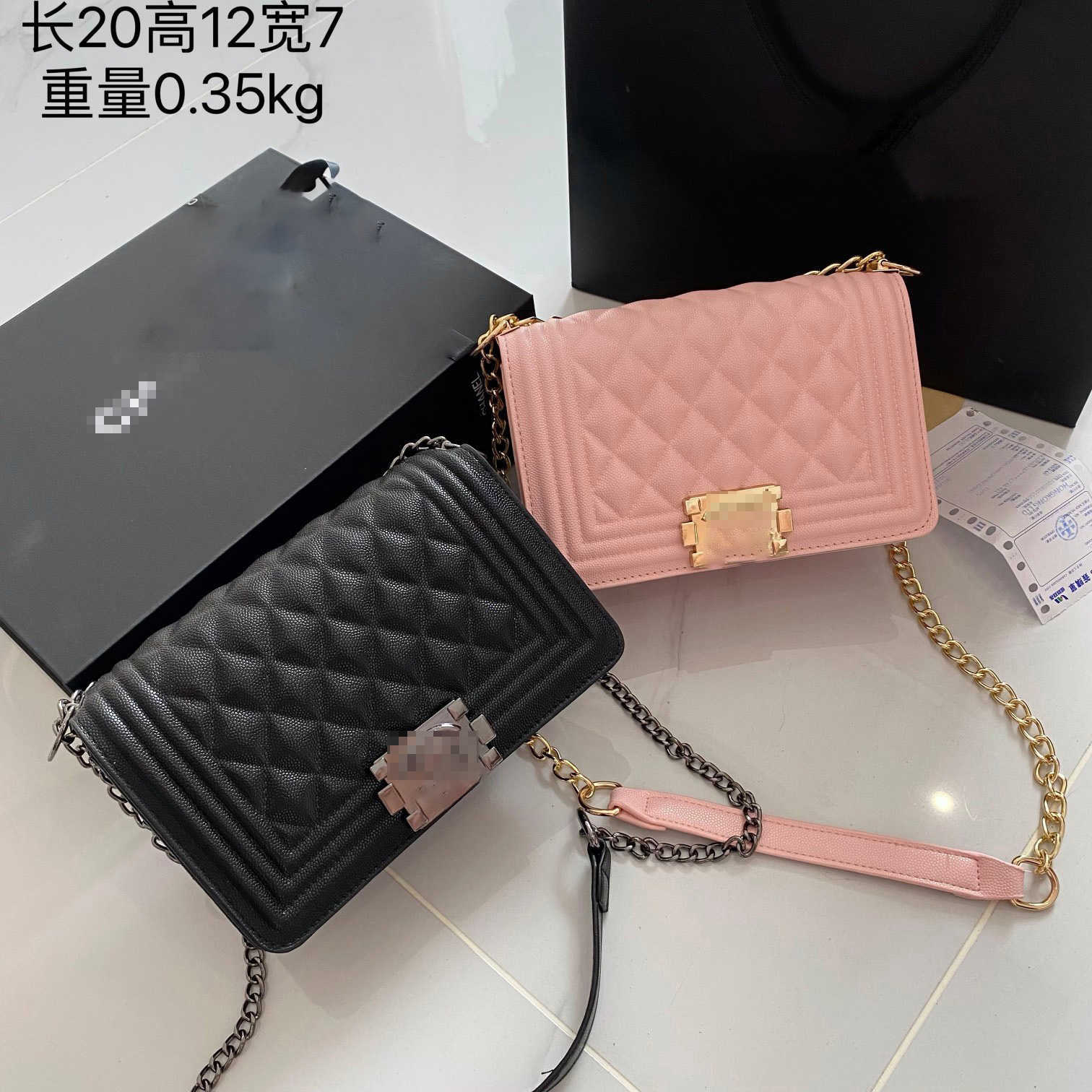 

Designer Channel Cc Women Bags Middle Diamond Chain Underarm Shoulder Crossbody Bag For Women Handbag, Black20x12x7cm