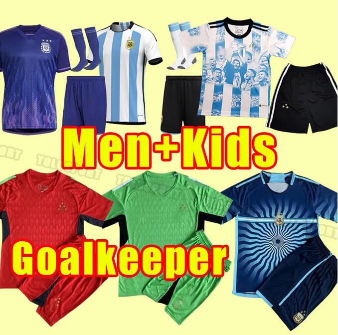

Argentina soccer Jerseys football shirt 2022 2023 2024 DYBALA AGUERO MARADONA DI MARIA 22 23 24 Men Kids kit sets uniforms Messis adult child goalkeeper