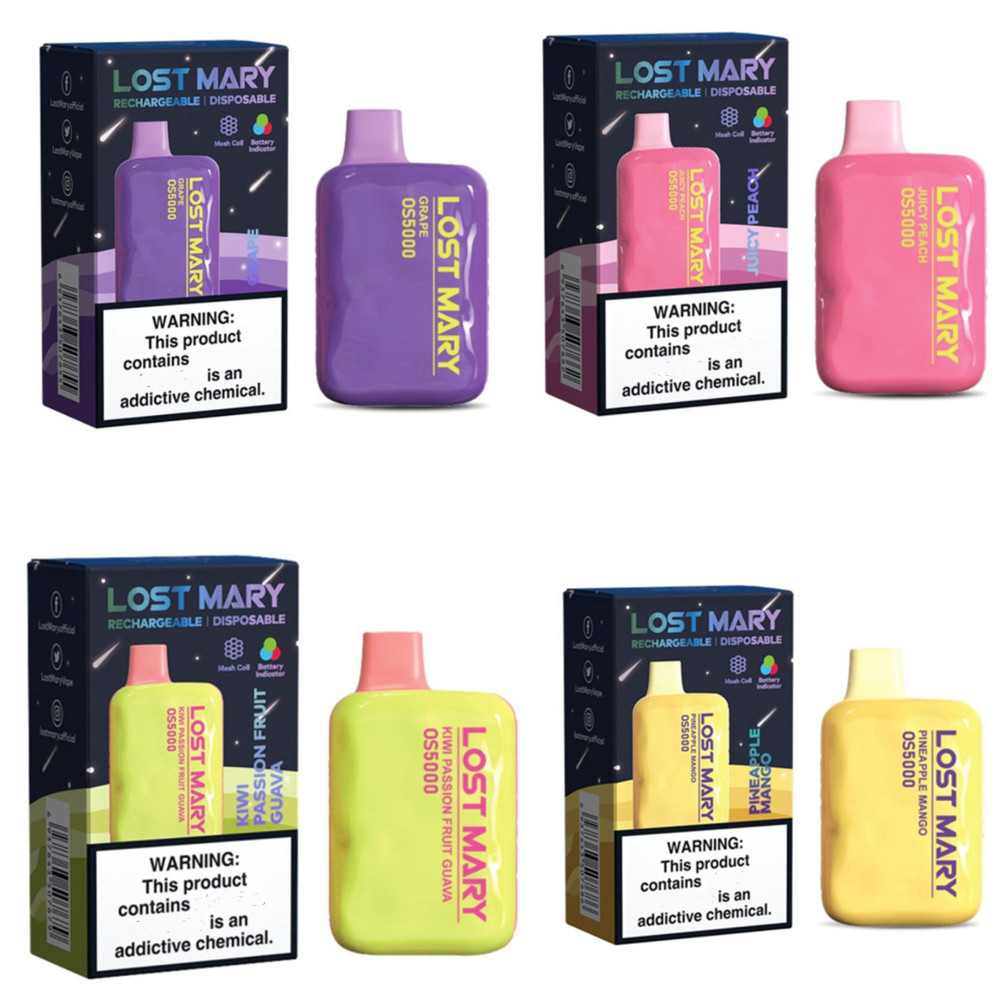 

Lost BM5000 vape 5000 OS5000 puff 5000 Disposable E cigarettes 5000 Puffs Vape Pen 14ml Prefilled Mesh Coil Cartridges Pod 650mAh Rechargeable