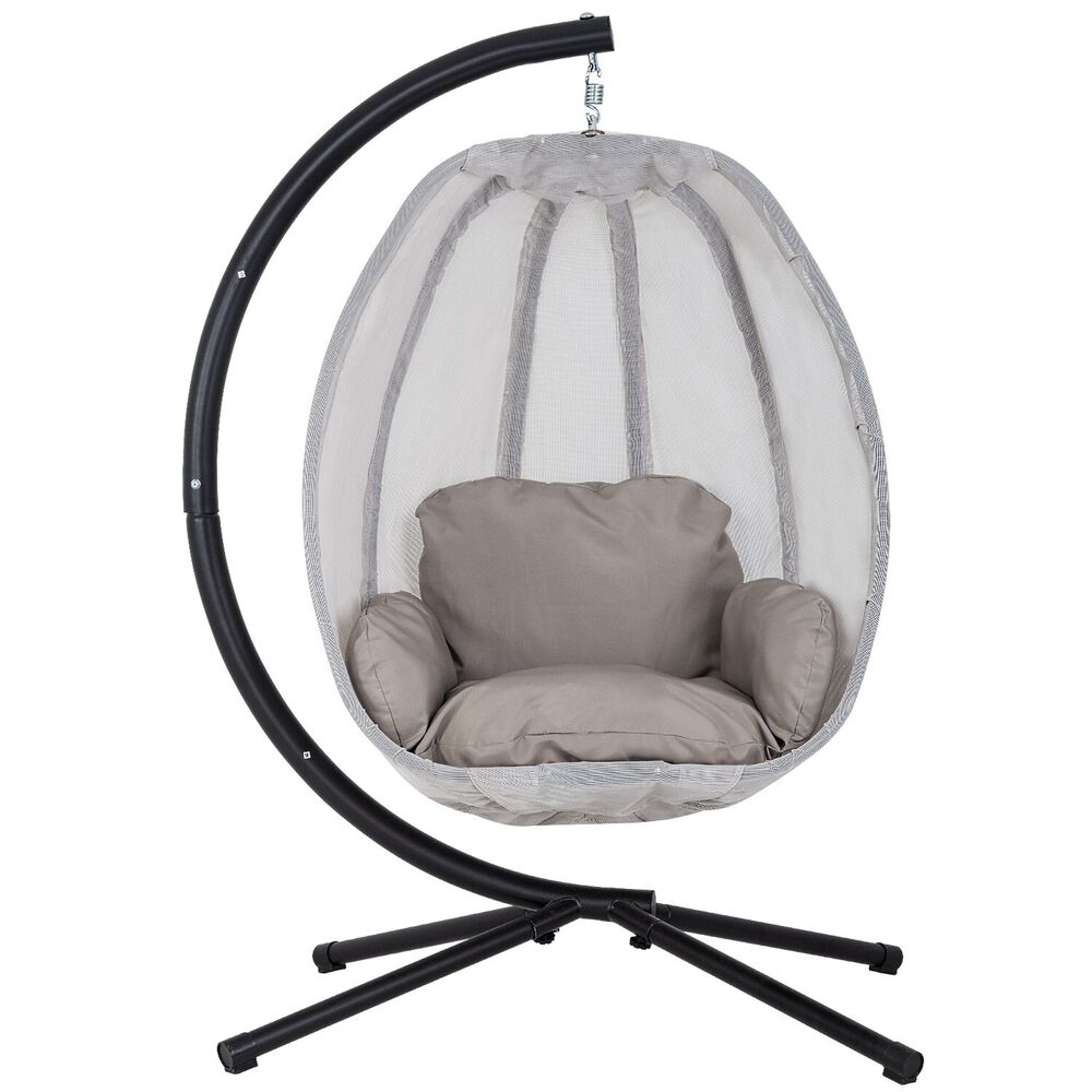 

Egg Hammock Chair, Hanging Swing Chair with Metal Stand and Cushion