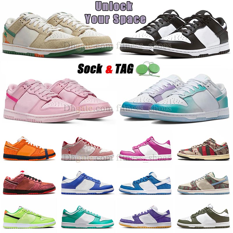 

2023 Low Mens Shoes Designer Sneakers Womens Unlock Your Space Jarritos Chunky La Dodger Orange Panda Lows Triple Pink Strange Love Dhgate Sneakers Fitness Trainer, A60 36-45