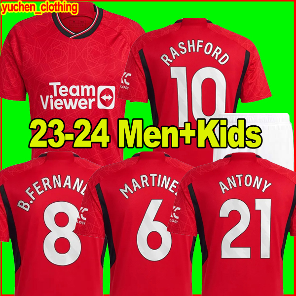 

ANTONY SANCHO RASHFORD soccer jerseys 23 24 B. FERNANDES MANCHESTERS 2023 2024 player version MANS UTDs CASEMIRO SHAW MARTINEZ football shirt men kids kit uniforms, Black (letters on the front)