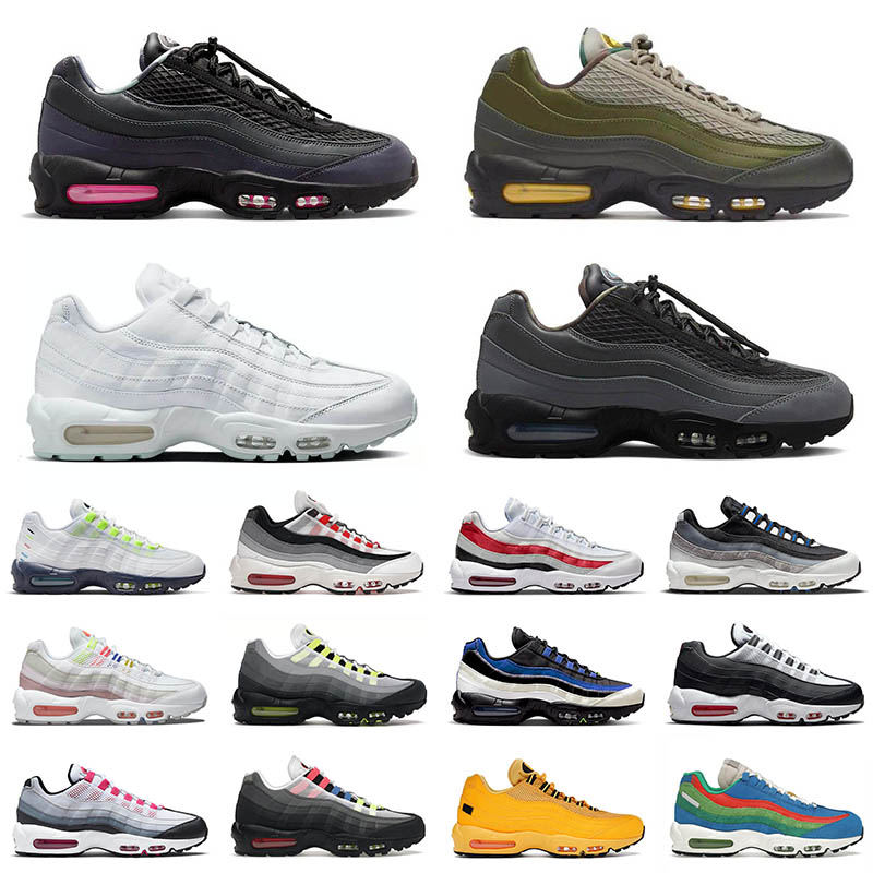 

OG 95 95s Sports Running Shoes for Men Women Triple White Aegean Storm Pink Beam Black Light Photo Blue Neon Top Quality Trainers Sneakers Big Size 12, C41 36-40 white multi