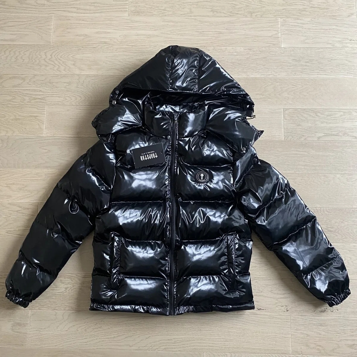 Designer Badge Trapity Starity Glossy Puffer Jacket Men Luxe Doudoune Femme Winter Warm Outwears Detached Hooded Down Coat Fashion London Shooters W
