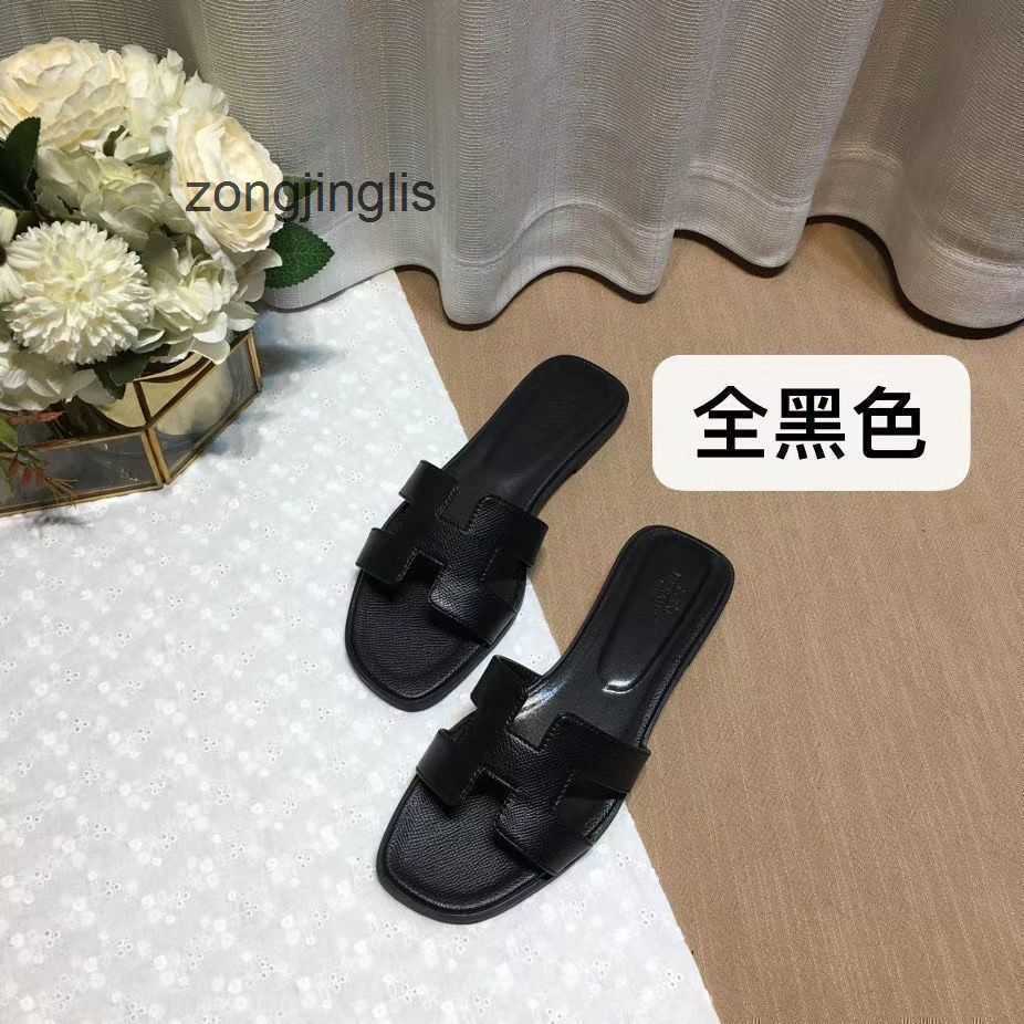 

Slippers Sandal Leather Women's Designer Bear Oran Herm HigVersion Shoes Slipper H-tow Versatile Color Matching Wearing Flat Bottomed BeacLeisure Sum TX3G