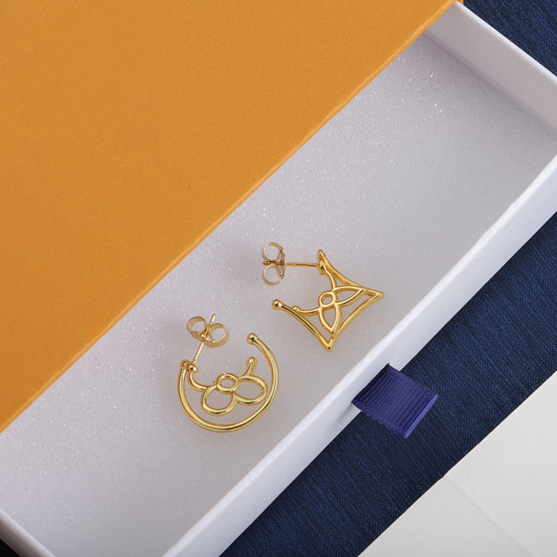 

Fashion stud earrings woman Luxury designer earring 18k gold plated letter flower studs jewelry women wedding Gift