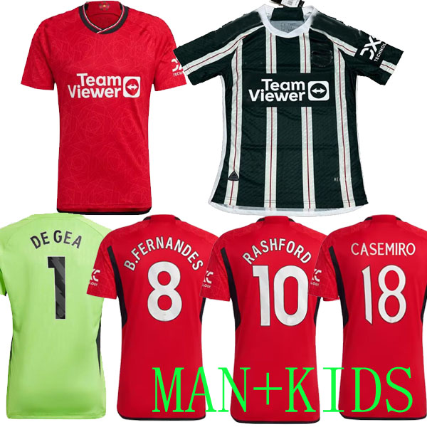

ManCHestERs Mans UtDs 23 24 Soccer Jerseys Kids Kit Retro RASHFORD SANCHO Maillot de Foot Football Shirt FA CuP Final Player Version 2023 2024 Remake Training Uniform, 23 24 home player version 1