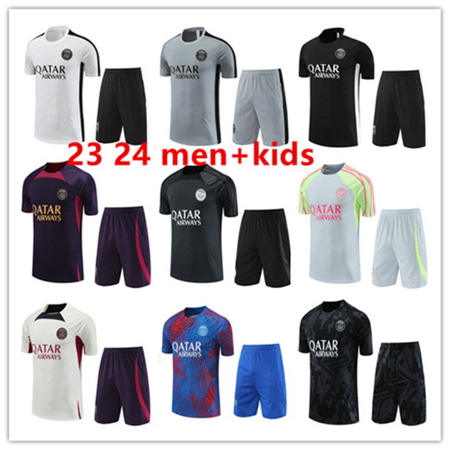 

22/23 PSGs tracksuit 2023 2024 Paris Sportswear men training suit Short sleeved suit Football soccer Jersey kit uniform chandal sweatshirt Sweater set, 10