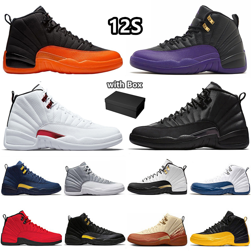 

Mens 12 12s Basketball Shoes Brilliant Orange Cherry Field Purple Michigan Gym Red Eastside Golf x Muslin University Blue Indigo Mens Sneakers with box, Item#26