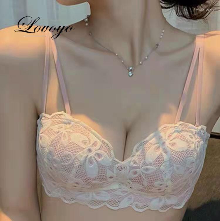 

Bras Female Lace Bralette Push Up A B Cup Brassiere Sexy Detachable Strap Bra Women Underwear For, Black