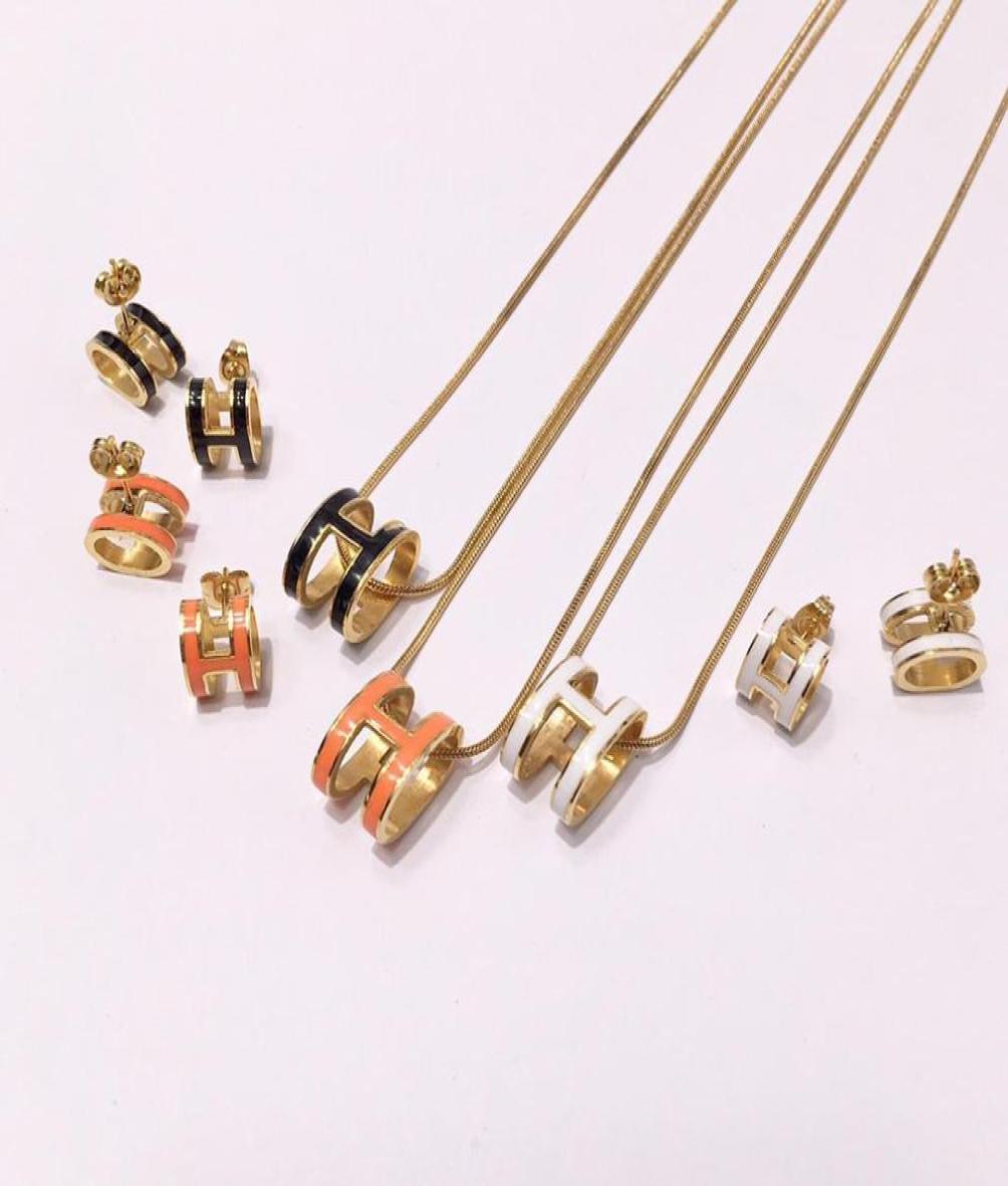 

316L Titanium steel pendant necklace with enamel shape in many colors 50cm length words for man and women jewelry3376910