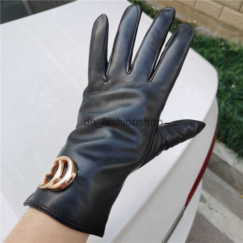 

100% sheepskin gloves and wool touch screen rabbit skin cold resistant warm five-finger gloves
