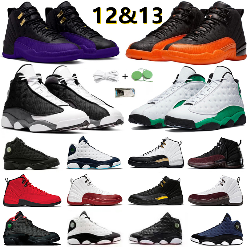 

Jumpman 12 13 Mens Basketball Shoes 12s Playoff Stealth Hyper Royal Black Taxi Royalty 13s Black Flint Playoffs French University Brilliant Orange Sport Sneakers, Color#14