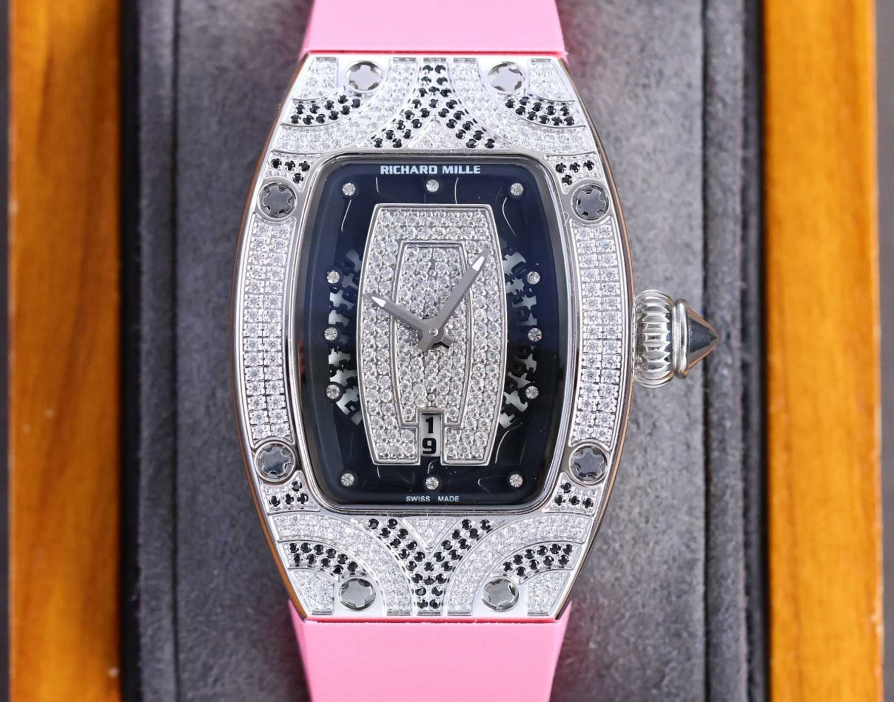 

Fantastic Diamond R i c h a r d Luxury Super style Female wrist watches RM007 RM07-01 montre designer High-end quality iced out bezel for women waterproof gift 23nb