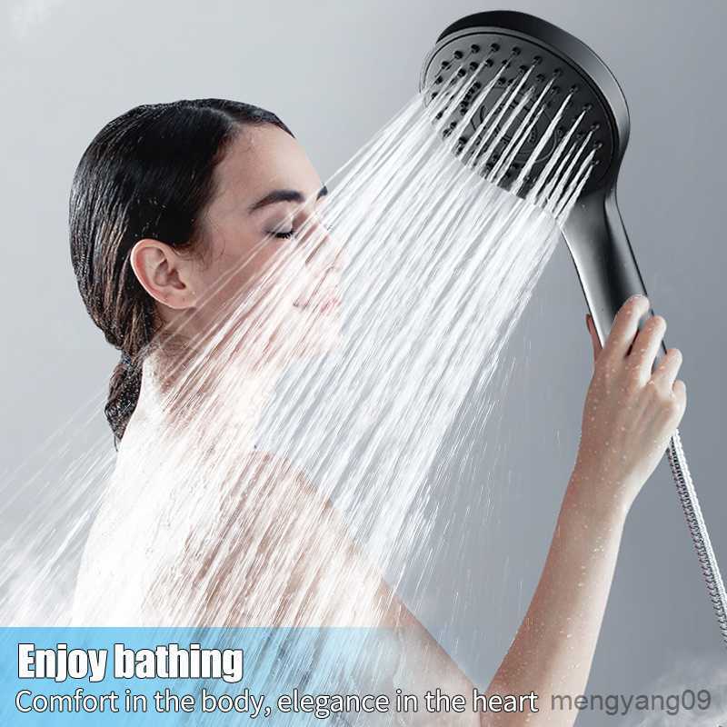 Bathroom Shower Heads Modes Adjustable High Pressure Water Saving Black Bath Shower Head Handheld Showerhead Bathroom Accessories L260524-image-879683445