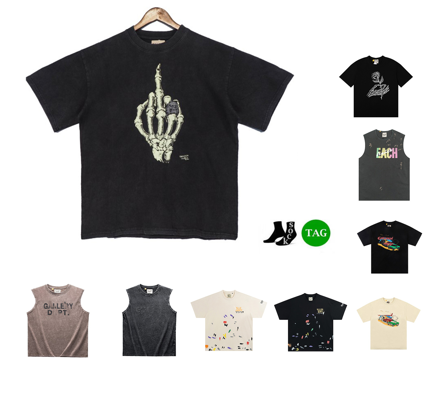 

Graffiti Tees Galleryse Shirts Mens Designer T-shirts Galleryes Cottons Tops Man s Casual Shirt Luxurys Clothing Street Shorts Sleeve Clothes CN2I